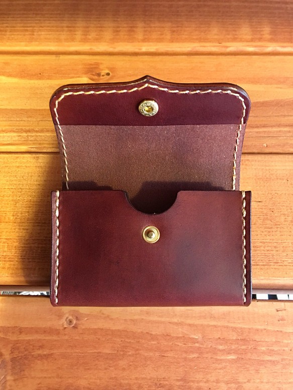 仕切りあり】Plain business card case【Brown×Beige】 gstaaddelivery