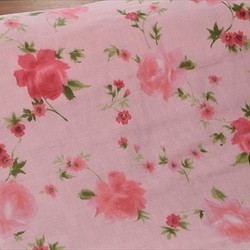 50cm [YUWA / Mufan]抗菌/除臭三層紗布/粉色/玫瑰/花朵圖案/高級柔軟加工/棉 第1張的照片