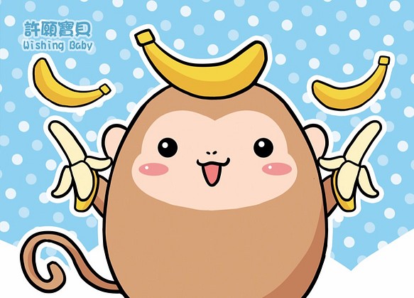 許願寶貝-明信片*4-蕉蕉猴 第1張的照片