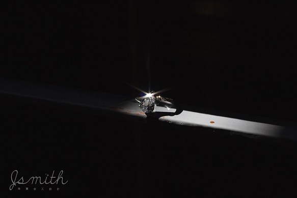 『璀璨永恆』925純銀戒指+水滴型鋯石包鑲 第1張的照片
