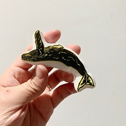 鯨豚印章（座頭鯨 躍身擊浪版） 第1張的照片