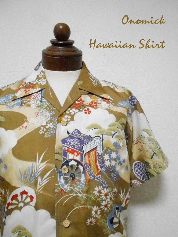 着物アロハシャツ Kimono Aloha Shirt AL-662/L 1枚目の画像