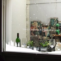 [ 送料無料 ] トナカイの町・サンタクロース・クリスマス・スノー ウォールステッカー x021 1枚目の画像
