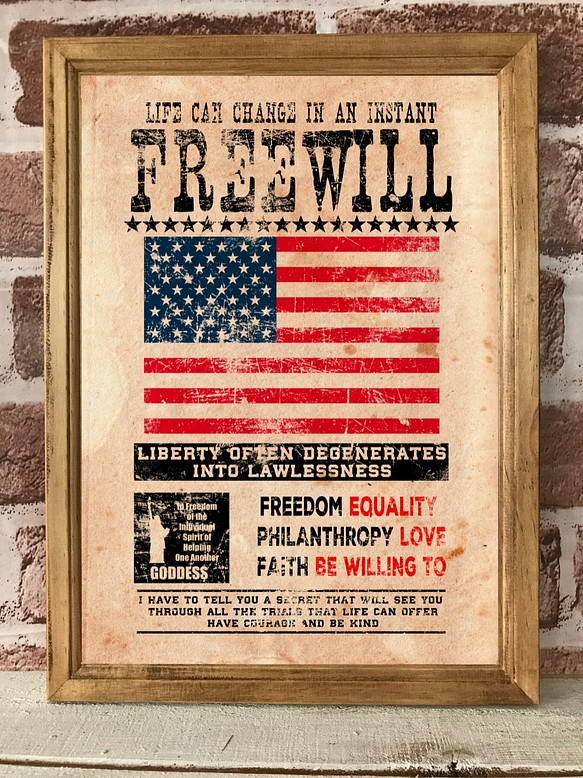 アメリカンヴィンテージA4ポスター＆フレーム【FREEWILL】 写真 
