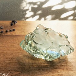 【１点限定制作】● ガラスのインテリアオブジェ -「まるいガラス」#202 ● 約8cm角 1枚目の画像