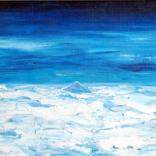 富士山 雲の上はいつも青空 絵画 art32m-kギャラリ発想力教育研究所