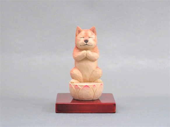 naonao様オーダー作品 木彫りの犬仏さま　柴犬　犬仏1812 1枚目の画像