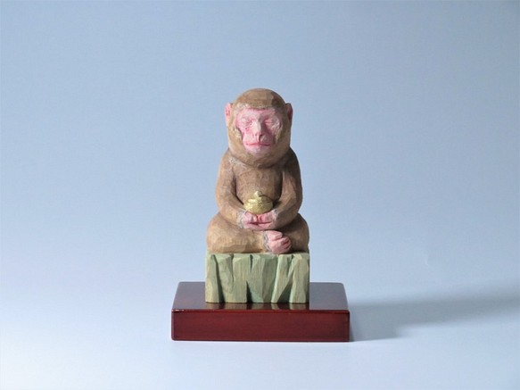 木彫り　薬師猿　猿仏さま　猿仏2019 1枚目の画像