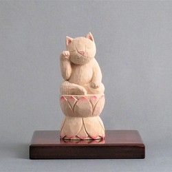 木雕仿貓淺色貓佛像佛像貓系列 第1張的照片