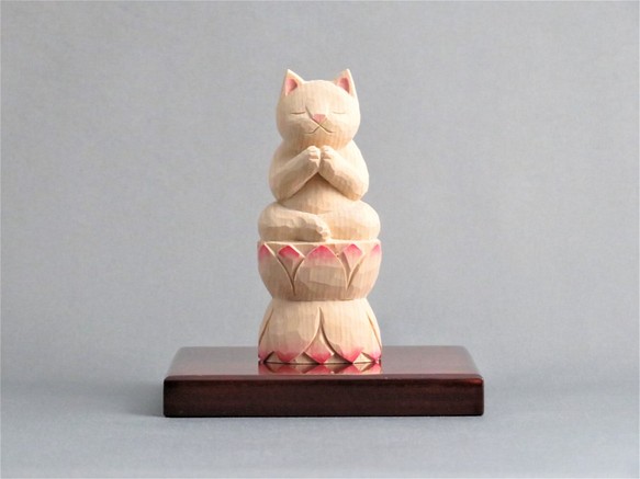 木雕詠嘆調貓貓彩貓佛像佛像貓系列 第1張的照片