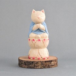 木雕奶嘴貓貓披佛像佛像貓系列1802 第1張的照片