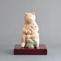 木雕貓Kishimojin貓佛1909 第1張的照片