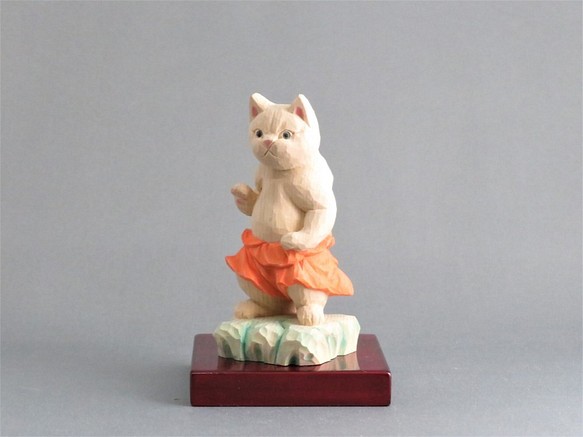 木彫り　金剛力士猫　猫仏1933 1枚目の画像