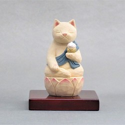 木彫り　虚空蔵菩薩猫　猫仏2005 1枚目の画像