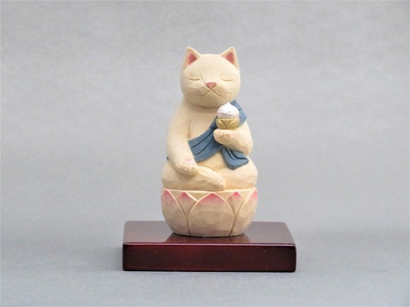 木彫り　虚空蔵菩薩猫　猫仏2005 1枚目の画像