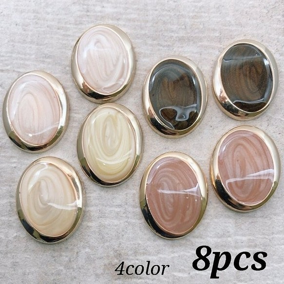 【cbtt3811acrc】【4color 8pct】glitter marble cabochon　 1枚目の画像