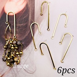 【knz4080psgr】【６個】design stick pierced earrings 1枚目の画像