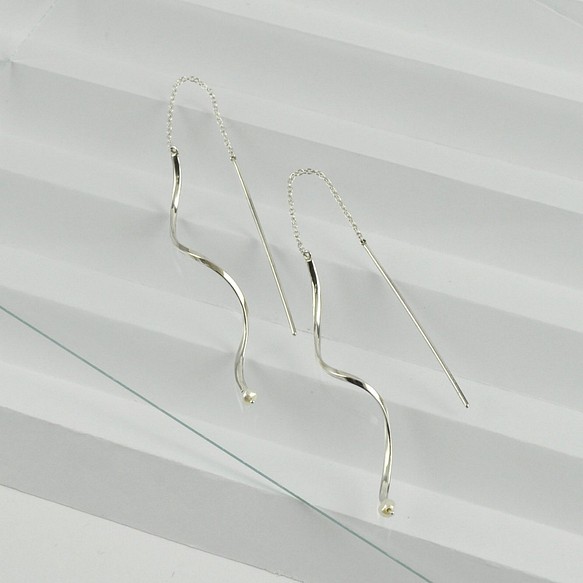 Sterling Silver Spiral Threader Earrings 1枚目の画像
