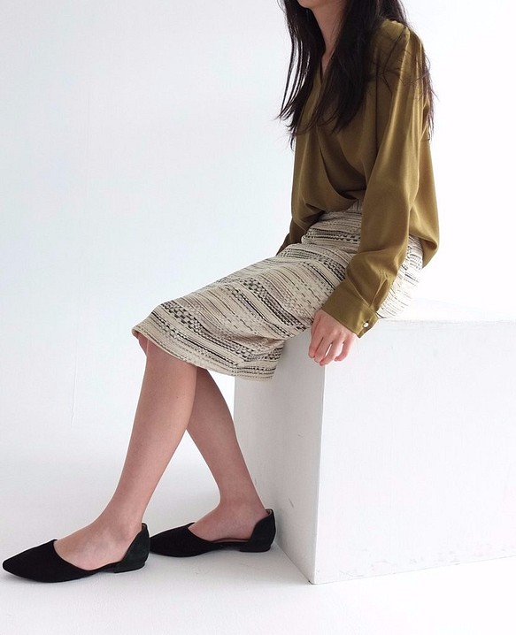 PIXIE SKIRT 幾何印花鉛筆裙 第1張的照片