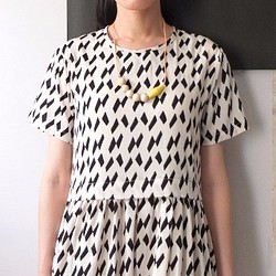 Park Dress 紗麻幾何圖紋洋裝 第1張的照片