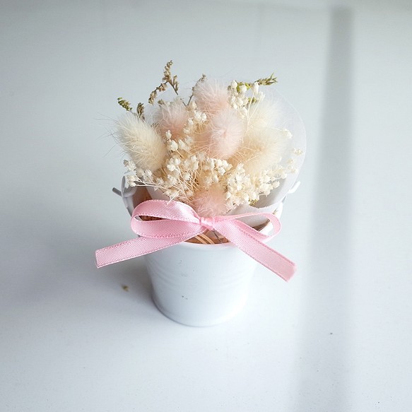【Q-cute】乾燥花小盆花系列-粉嫩毛毛 第1張的照片