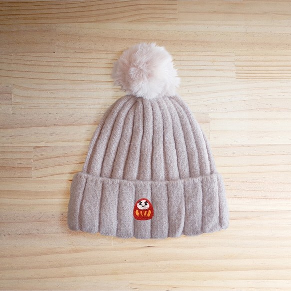 【Q-cute】毛帽系列-達摩小子球球帽 第1張的照片