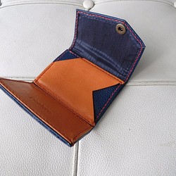 コンパクト財布（青×オレンジ） 1枚目の画像