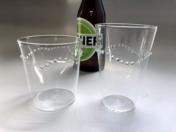 手作りガラスのタンブラーグラス 2（2点セット） 1枚目の画像