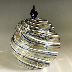 耐熱ガラスのシュガーポット カラースパイラルシリーズ 29 1枚目の画像