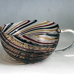 耐熱ガラスのスープカップ カラースパイラルシリーズ 24 1枚目の画像