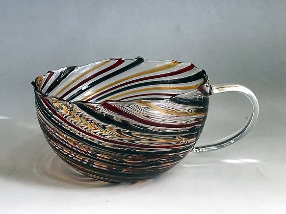 耐熱ガラスのスープカップ カラースパイラルシリーズ 24 1枚目の画像