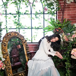 馬克的婚禮穿搭 莫代爾加雪紡與網紗多層次長洋裝 第1張的照片