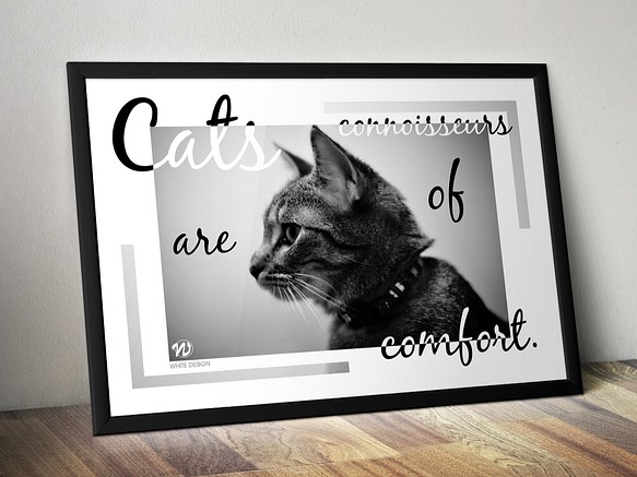 猫は心地よさの鑑定家だ。【A3モダンアートポスター】#ネコ 1枚目の画像