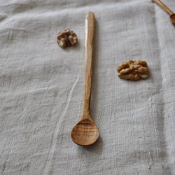 ストライプ - 日本チェリーヒルウッド手はスプーン/手彫りの/攪拌/ティースプーンを攪拌木製のスプーンを刻まれました 1枚目の画像