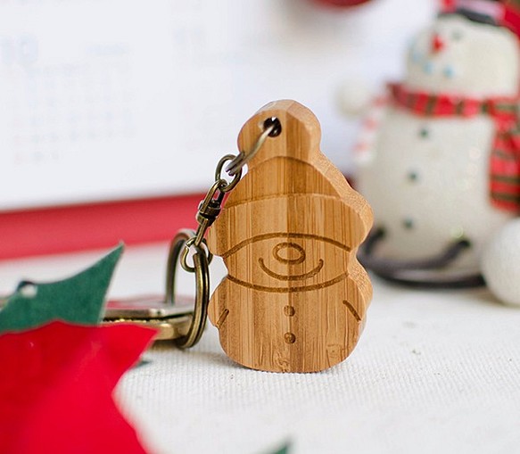 【聖誕節禮物】可愛鑰匙圈┇一直笑雪人 第1張的照片