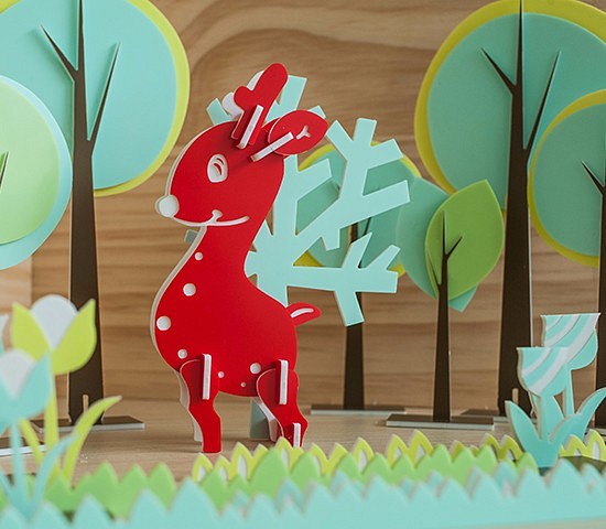 【益智立體拼圖】可愛動物系列┇聖誕小鹿 第1張的照片
