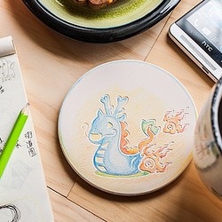 【客製化禮物 】DIY彩繪陶瓷十二生肖杯墊┇ 龍飛鳳舞 第1張的照片
