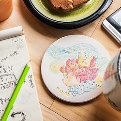 【客製化禮物 】DIY彩繪陶瓷十二星座男孩杯墊┇ 獅子男孩 第1張的照片