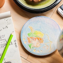 【客製化禮物 】DIY彩繪陶瓷十二星座男孩杯墊┇ 射手男孩 第1張的照片