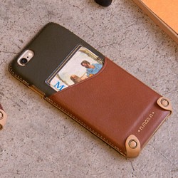 特價25%off-iPhone 6/6S / 4.7吋 極簡系列雙色皮革保護套 - 軍綠 / 淡巧克力棕 第1張的照片