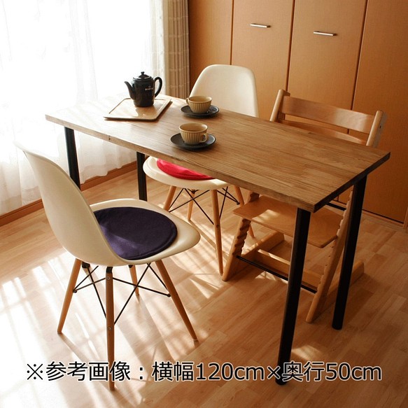【オーダー品】ヴィンテージカラーの作業テーブル：白色伸縮脚＋幅110×奥行70×高さ73cm 1枚目の画像