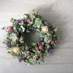 naturalpinklavender wreath　dryflower 1枚目の画像