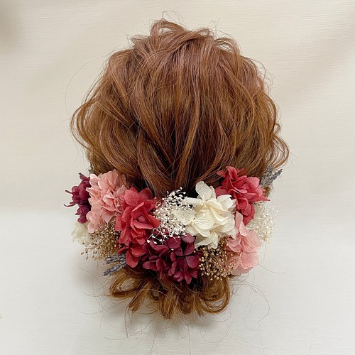 ✴︎ドライフラワー髪飾り✴︎くすみピンク和装髪飾り和装飾り結婚式 