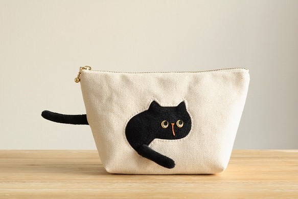 量身定做的貓用小袋穿過小袋（黑貓20厘米固定扣7厘米） 第1張的照片