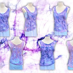 サイレント（MUM）ウールフェルト手作りの服-青と紫（*ベスト/表と裏の両方に着用可能） 1枚目の画像