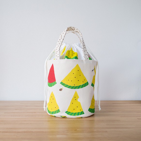 桶型手提袋/黃色西瓜 第1張的照片