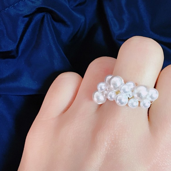 泡泡珍珠戒指 第1張的照片