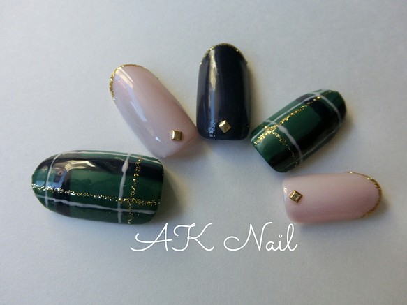 人気】Tartan Check Nail☆タータンチェックネイル ネイルチップ（つけ