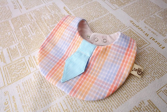 男寶的粉嫩帥氣風格領帶圍兜-手工限量製作、口水巾、沙發兜-明-unicorn 第1張的照片