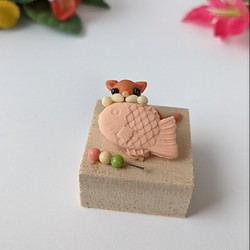 ミニチュア　樹脂粘土　猫　 フェイク和菓子 たい焼き ねこ人形 3 1枚目の画像